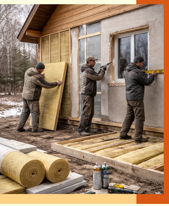 Утепление дачного дома в Егорьевске от 4810 руб/м2 — недорого | ТепломастерГрь