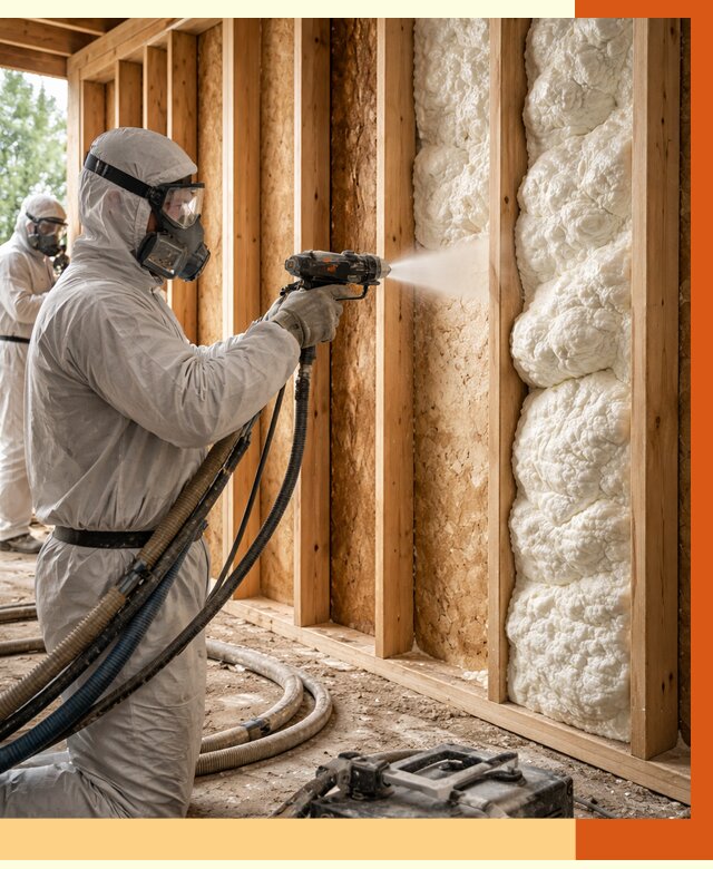 Утепление каркасного дома ППУ в Егорьевске от 2835 руб./м2 — работа под ключ | ТепломастерГрь