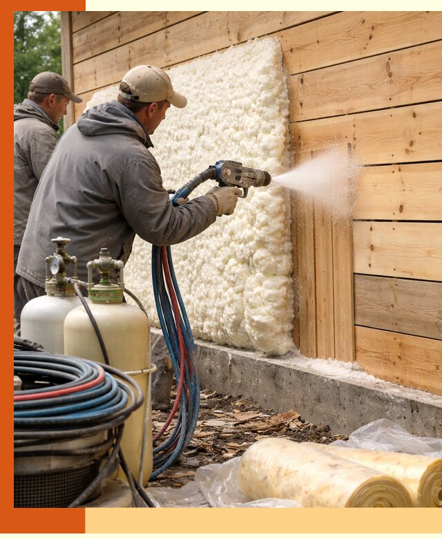 Утепление деревянного дома пенополиуретаном в Егорьевске