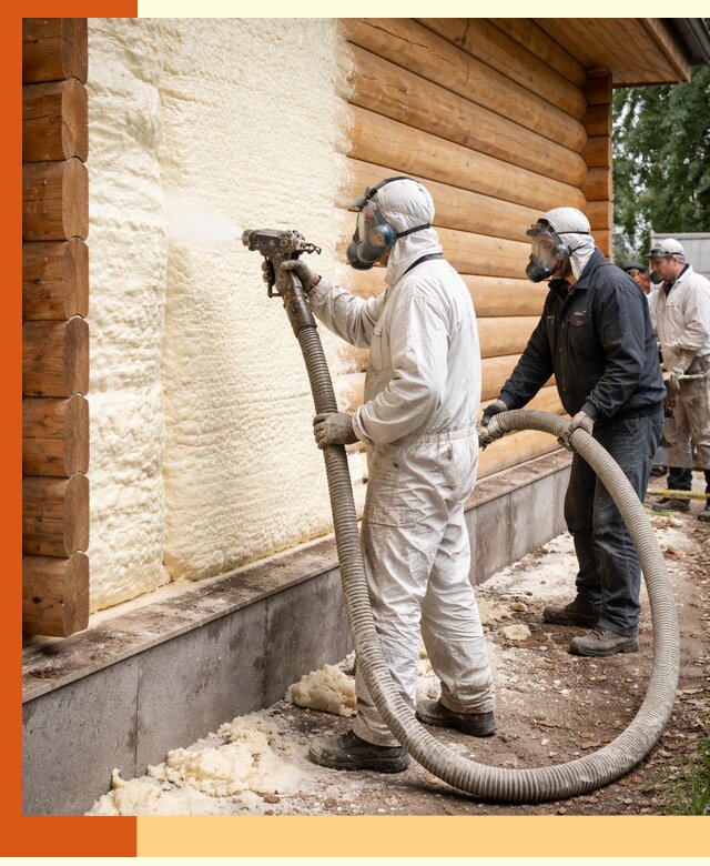 Утепление дома из бруса пенополиуретаном в Егорьевске