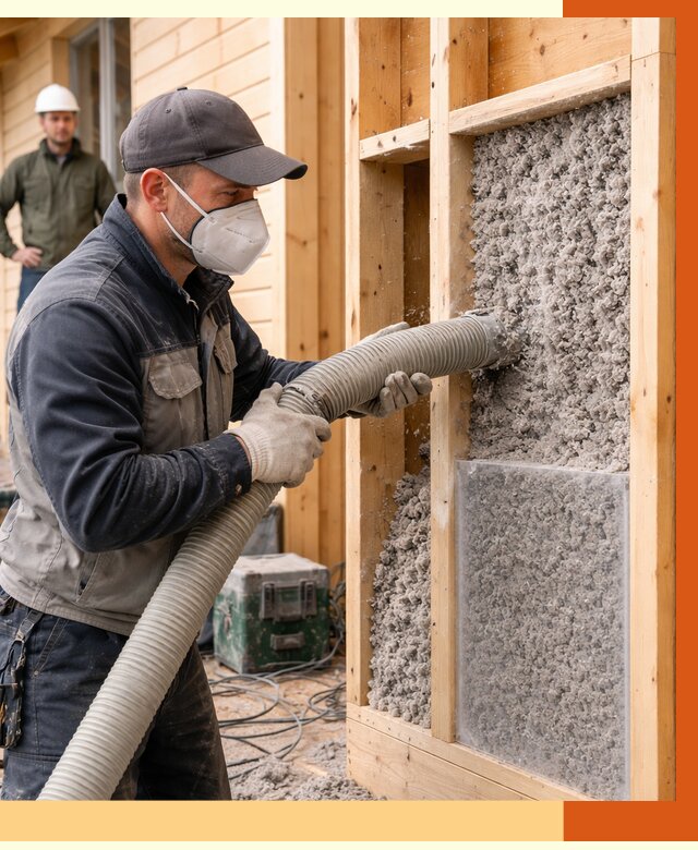 Утепление дома из бруса эковатой в Егорьевске от 1873 руб/м2 | ТепломастерГрь