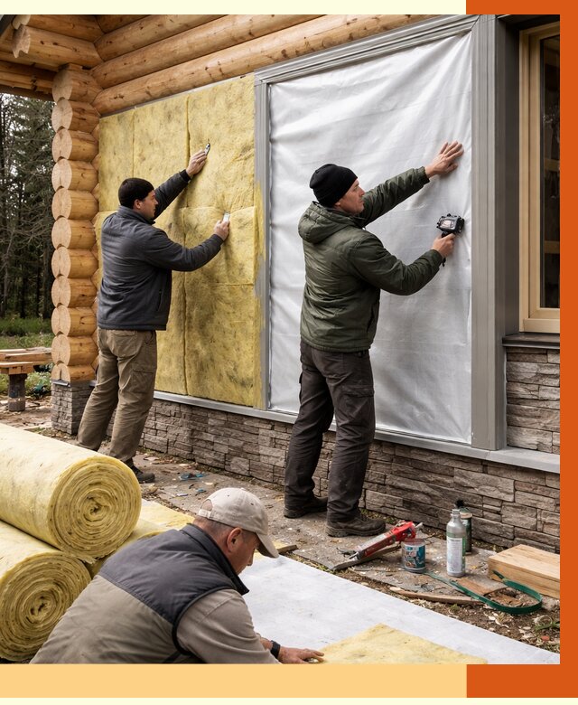 Утепление бревенчатого дома в Егорьевске от 7746 руб/м2 — заказать под ключ | ТепломастерГрь