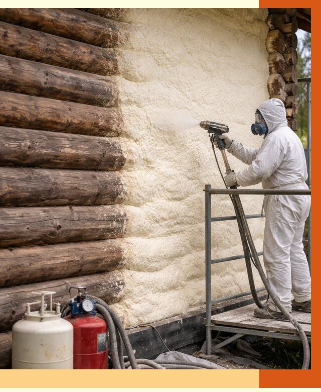 Утепление бревенчатого дома ППУ в Егорьевске под ключ от 6329 руб. | ТепломастерГрь