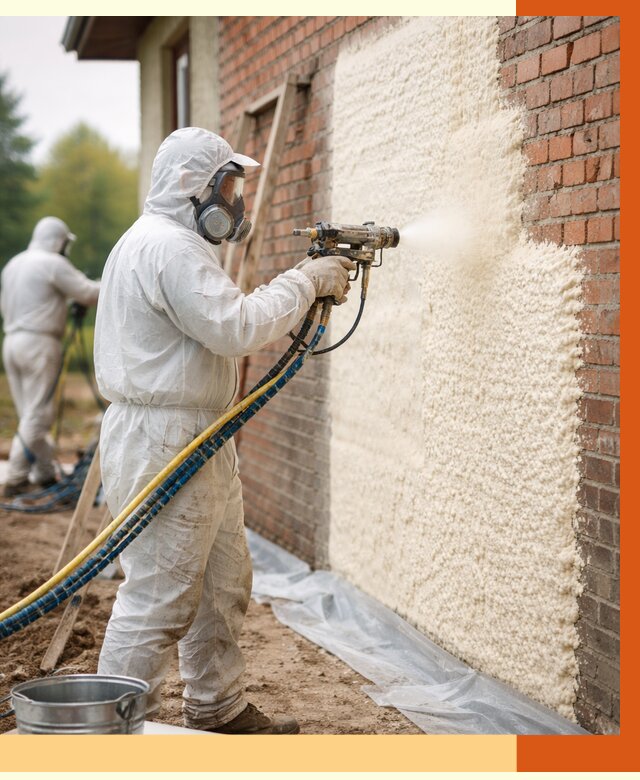 Утепление кирпичного дома ППУ в Егорьевске под ключ от 6582 руб. | ТепломастерГрь