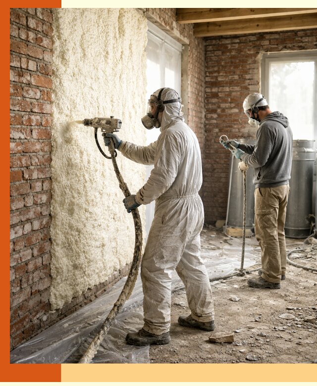 Утепление кирпичного дома пенополиуретаном в Егорьевске