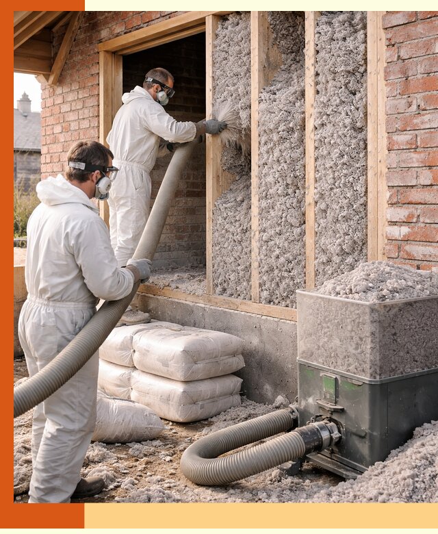 Утепление кирпичного дома эковатой в Егорьевске