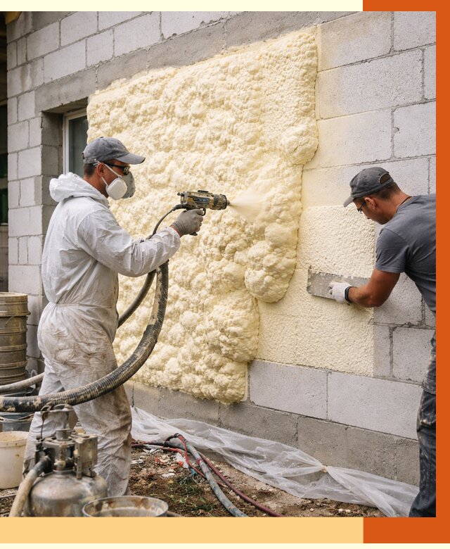 Утепление дома из газобетона ППУ в Егорьевске от 4860 руб./м² под ключ | ТепломастерГрь