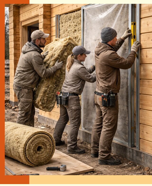 Утепление дома из двойного бруса в Егорьевске качественно и надёжно