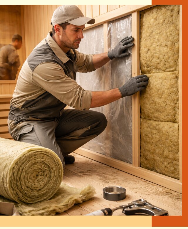 Утепление сауны изнутри в Егорьевске от 6582 руб. за м2 | ППУ, под ключ — ТепломастерГрь