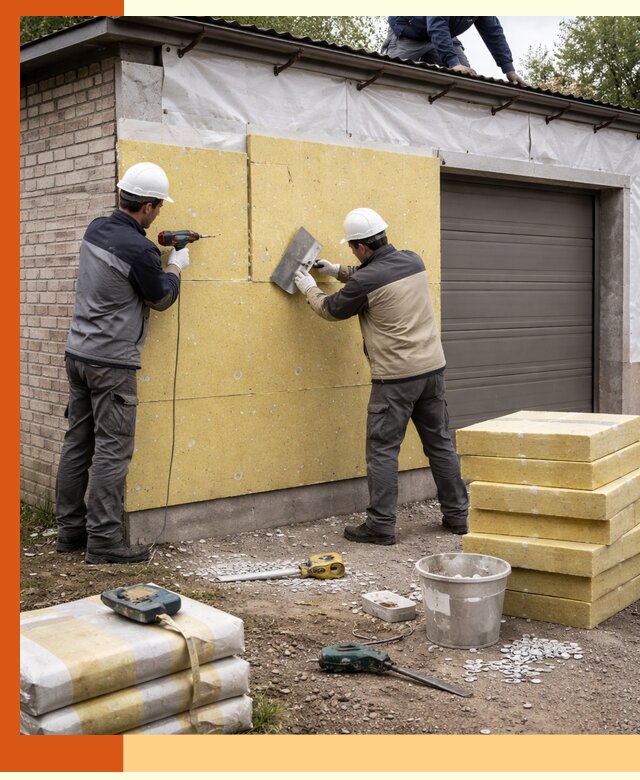 Утепление гаража снаружи в Егорьевске качественно и надёжно