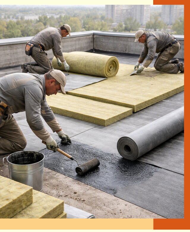Утепление плоской крыши в Егорьевске от 7291 руб./м2 под ключ | ТепломастерГрь