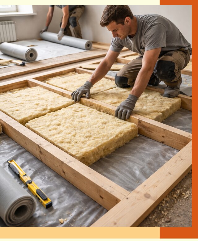 Утепление деревянного пола в Егорьевске от 1519 руб./м2 под ключ | ТепломастерГрь