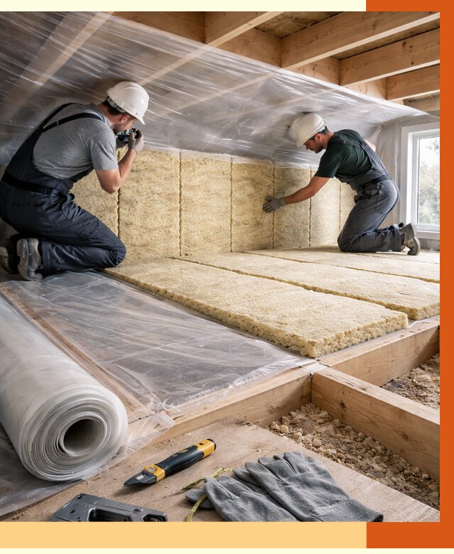 Утепление перекрытий в Егорьевске от 2886 руб/м2 — утепление межэтажных и чердачных | ТепломастерГрь