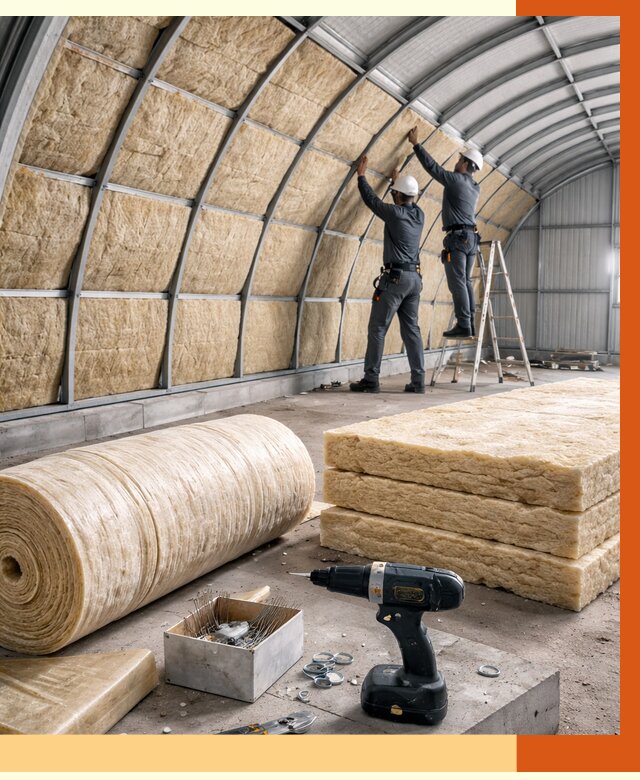 Утепление арочного ангара в Егорьевске от 3240 руб./м2 под ключ | ТепломастерГрь