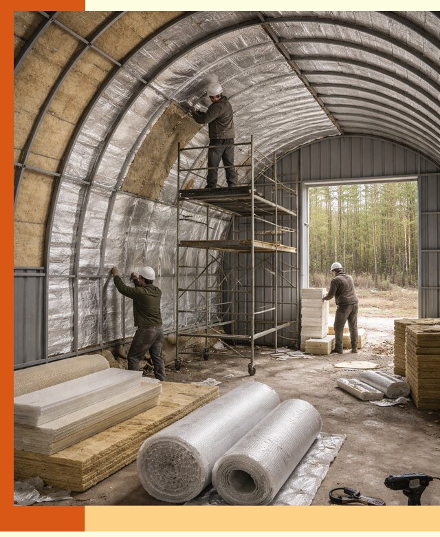 Утепление арочного ангара под ключ в Егорьевске