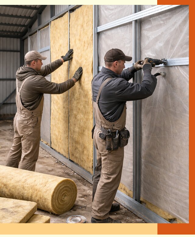 Утепление металлического ангара в Егорьевске от 4810 руб/м2 — услуги под ключ | ТепломастерГрь