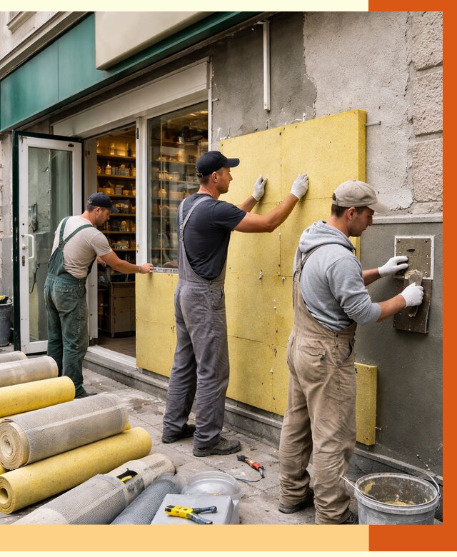 Утепление магазина в Егорьевске от 4557 руб/м2 — цена, стены и снаружи | ТепломастерГрь