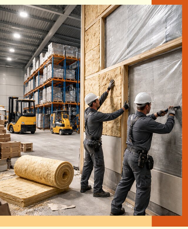 Утепление склада с техникой в Егорьевске от 4253 руб./м2 — комплексно под ключ | ТепломастерГрь