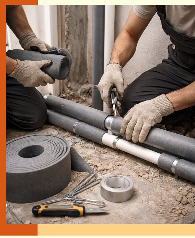 Утепление труб водоснабжения в Егорьевске — монтаж и защита сети