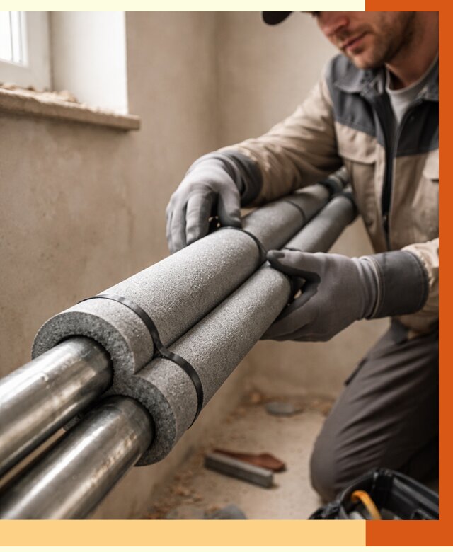 Утепление труб отопления в Егорьевске от 2886 руб. за м² — услуги под ключ | ТепломастерГрь