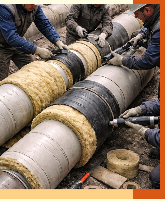 Утепление трубопровода в Егорьевске под ключ от 1873 руб. — надежно и выгодно | ТепломастерГрь