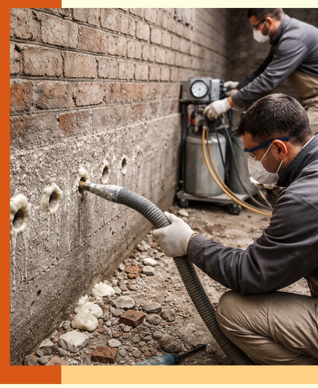 Заполнение колодцевой кладки ППУ в Егорьевске быстро и герметично