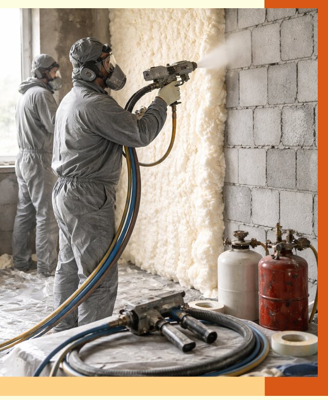 Утепление блочной стены ППУ в Егорьевске от 4304 руб./м² — ТепломастерГрь