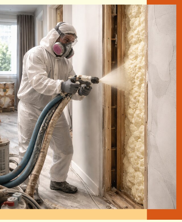 Межстеновое утепление ППУ в Егорьевске от 2785 руб/м2 — межстенное утепление под ключ | ТепломастерГрь