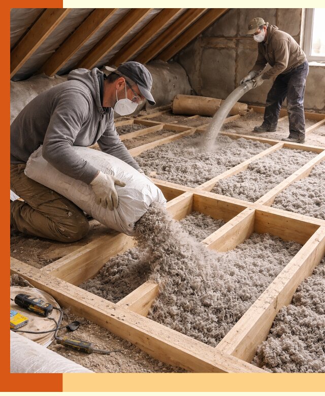 Заполнение полостей чердачного перекрытия в Егорьевске качественно и надёжно