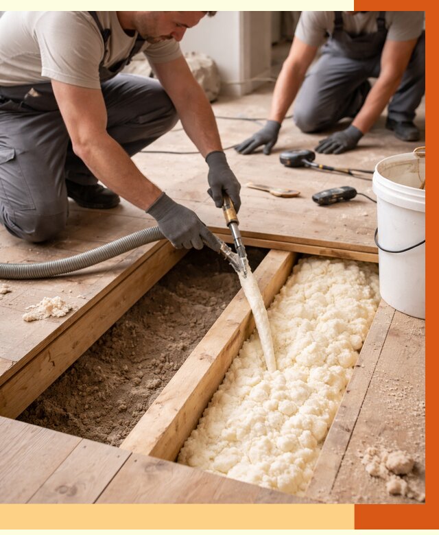 Заполнение пустот пола в Егорьевске от 2734 руб. — утепление пустот пола под ключ | ТепломастерГрь