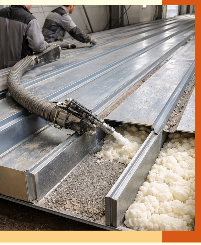 Заполнение пустот кровельных панелей в Егорьевске от 7291 руб. под ключ | ТепломастерГрь