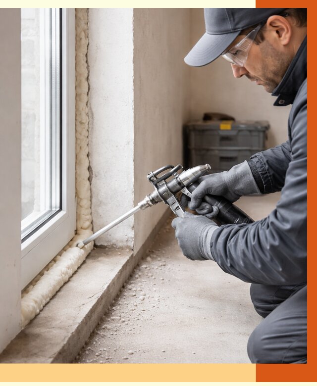 Герметизация стыков ППУ в Егорьевске от 1671 руб. за м2 — утепление примыканий под ключ | ТепломастерГрь