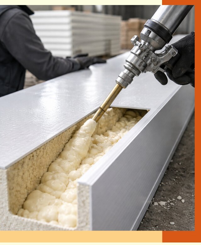 Заполнение пустот холодильных панелей в Егорьевске от 7595 руб. | ТепломастерГрь