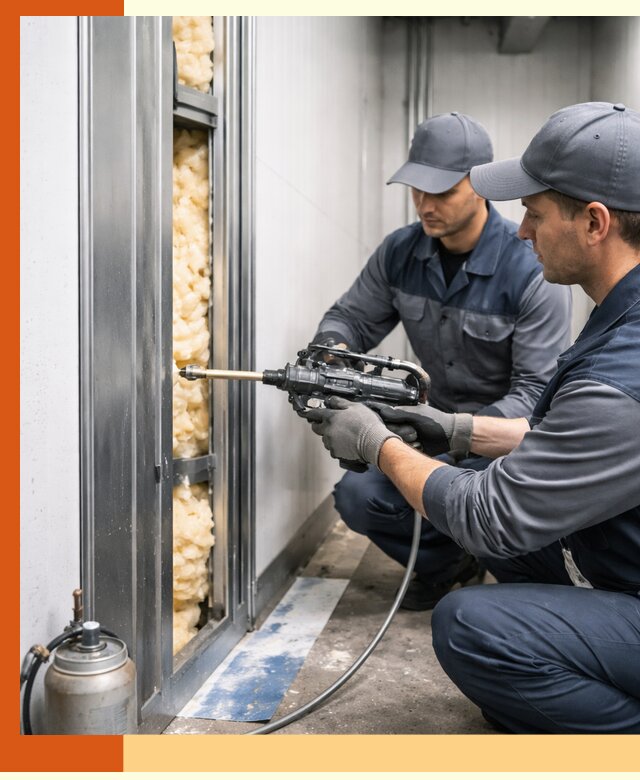 Заполнение пустот холодильных панелей в Егорьевске специализированной пеной