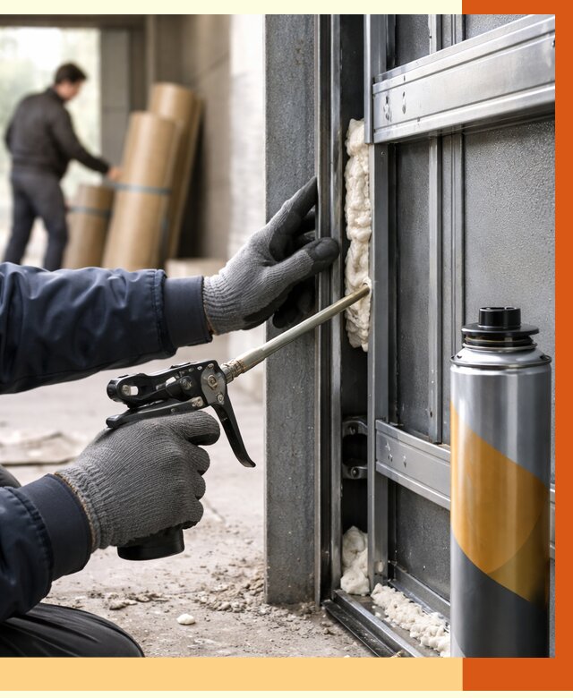 Заполнение пустот ворот в Егорьевске от 4557 руб. — заливка ППУ, утепление под ключ | ТепломастерГрь