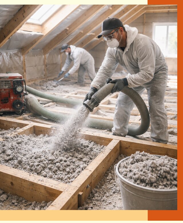 Утепление эковатой в Егорьевске от 2987 руб./м2 — монтаж и задувка | ТепломастерГрь