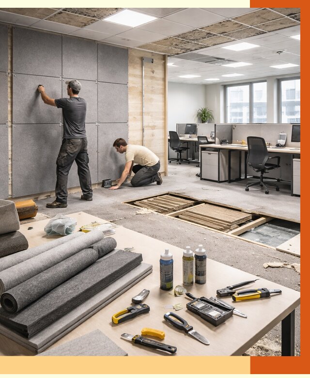 Профессиональная шумоизоляция офиса в Егорьевске от 6835 руб. за м2 | ТепломастерГрь