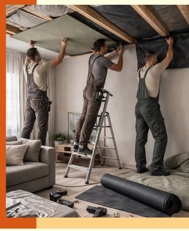 Шумоизоляция потолка в Егорьевске — профессиональное устранение шумов