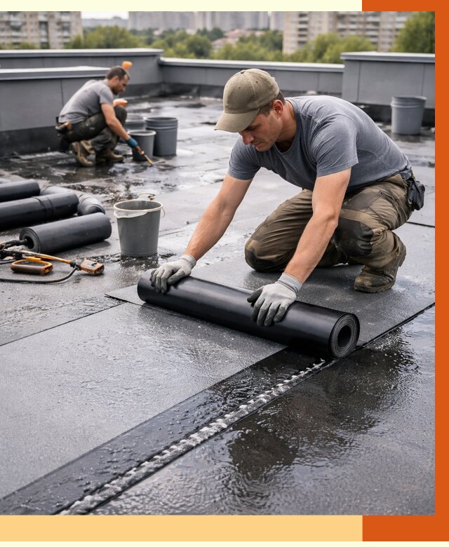 Гидроизоляция плоской кровли в Егорьевске от 4557 руб./м2 — профессионально | ТепломастерГрь
