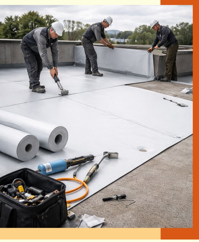 Гидроизоляция мембранной кровли в Егорьевске от 7595 руб./м² — профессионально | ТепломастерГрь