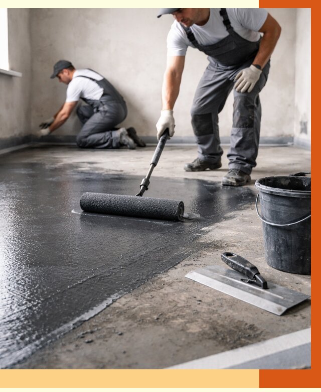 Профессиональная гидроизоляция пола в Егорьевске от 8607 руб. под ключ | ТепломастерГрь