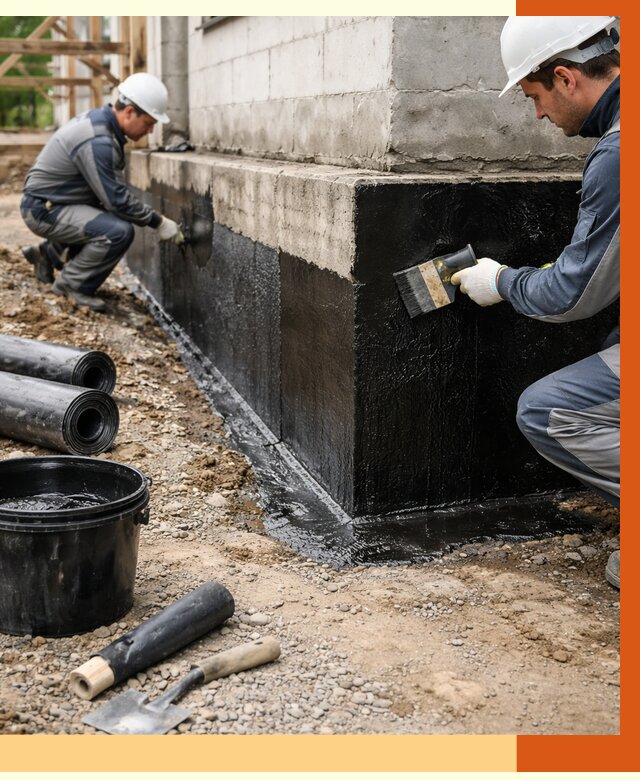 Гидроизоляция фундамента в Егорьевске от 1266 руб. — профессионально, под ключ | ТепломастерГрь