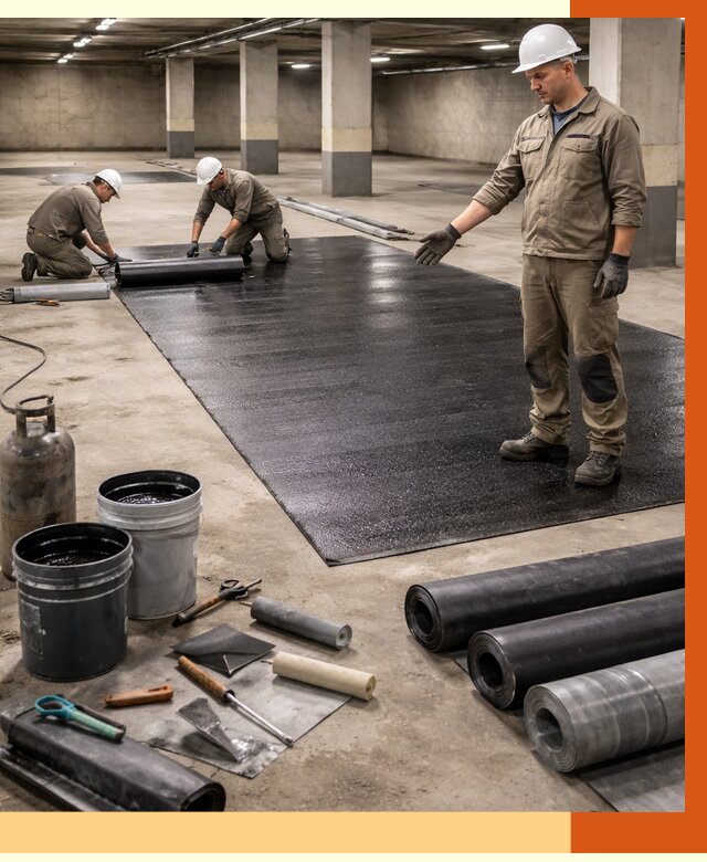Гидроизоляция паркинга в Егорьевске от 1215 руб/м² — профессиональная защита | ТепломастерГрь