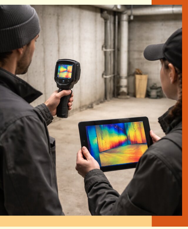 Тепловизионное обследование подвала в Егорьевске от 4557 руб. — проверка гидроизоляции | ТепломастерГрь