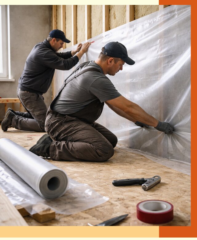 Монтаж пароизоляции в Егорьевске от 2532 руб. — установка и укладка под ключ | ТепломастерГрь